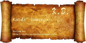 Kató Dominik névjegykártya